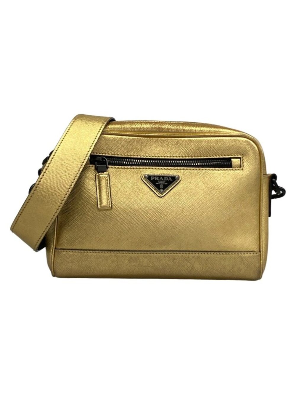 Prada Shoulder Bag Gold Leather